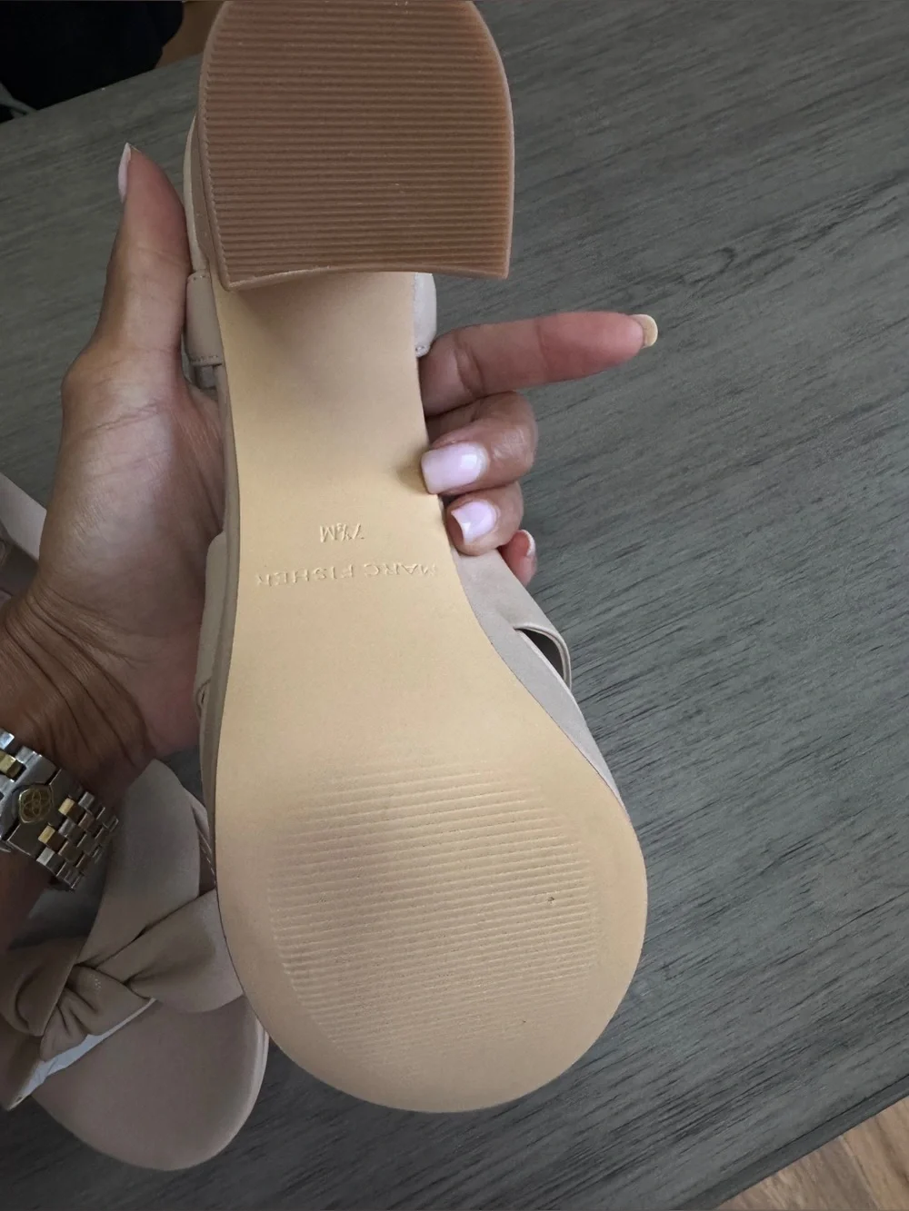 Marc Fisher Deren Nude Knot Front Platform Sandals. NEW NEVER WORN. 7.5
